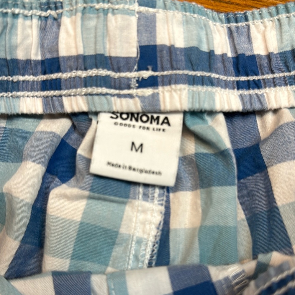 Blue and White Checkered Men's Pants - Picture 2 of 4